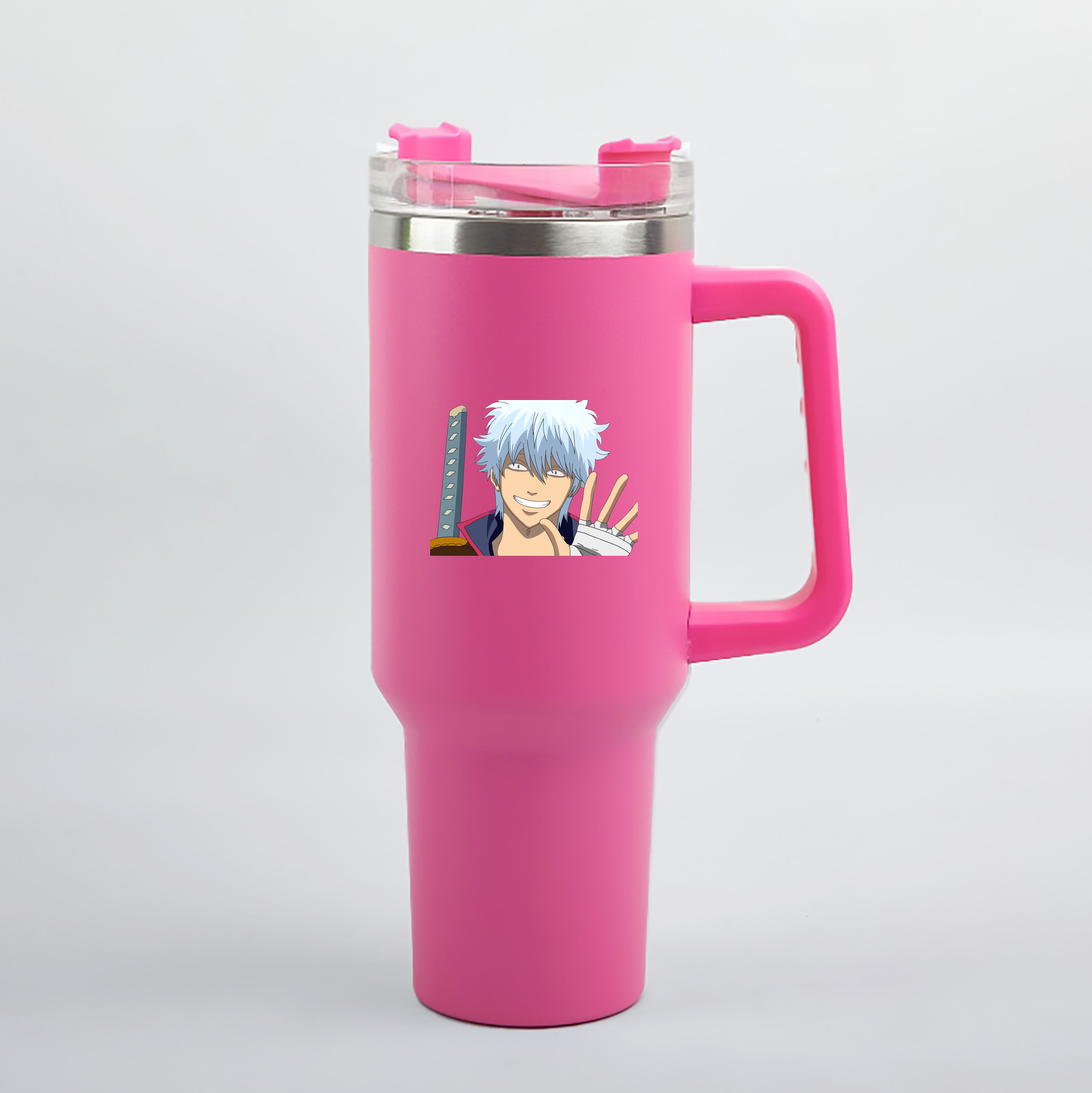 （画像用） ぎんたま 坂田銀時（さかたぎんとき） 神楽 志村新八（しむら しんぱち） GINTAMA Sakata Gintoki Kagura Shimura Shinpachi 1200mL車用タンブラー（カラープリント）